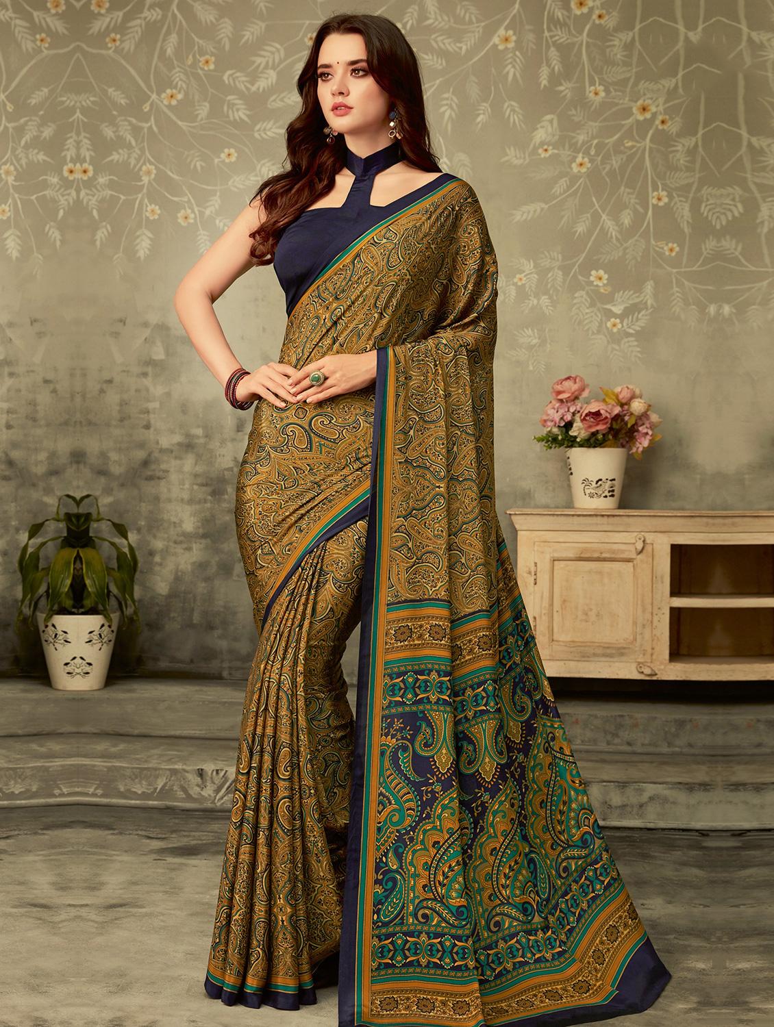 paisley printed saree with blouse - 16718218 - Zoom Image - 1