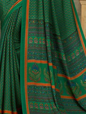 floral printed saree with blouse - 16718222 - Standard Image - 2