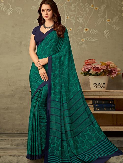 paisley printed saree with blouse - 16718232 - Standard Image - 1