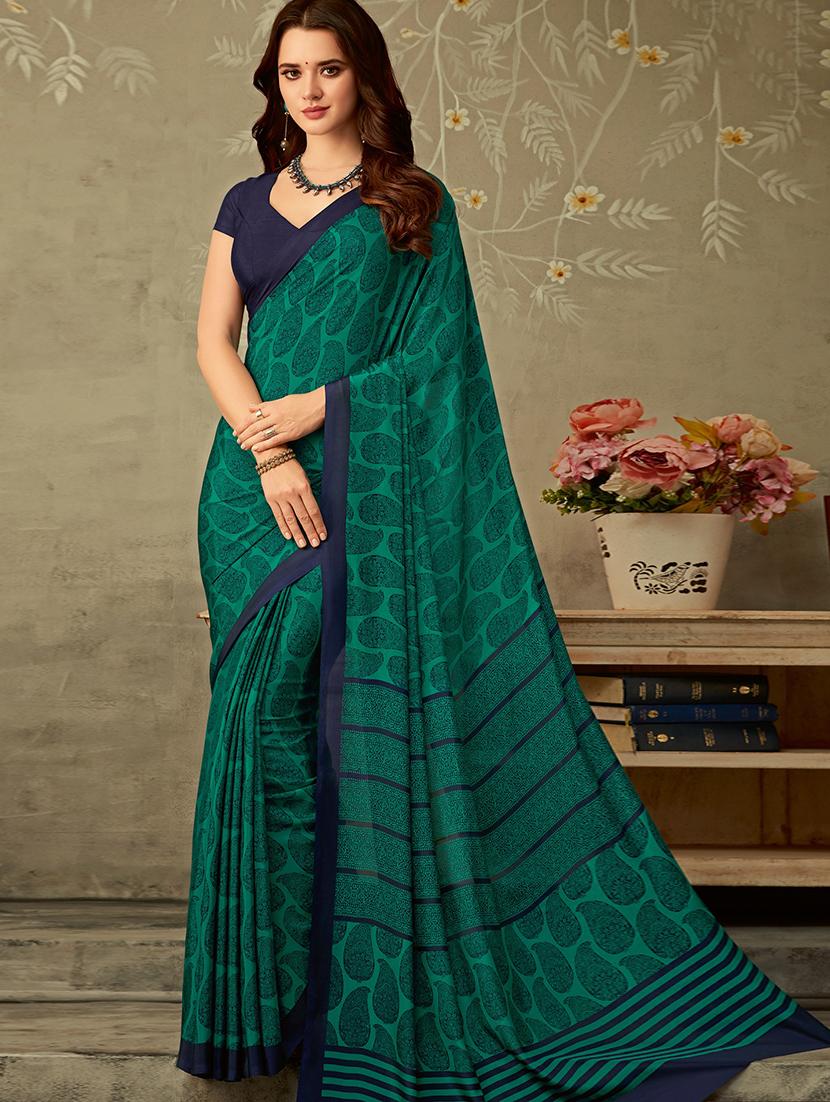 paisley printed saree with blouse - 16718232 - Zoom Image - 1