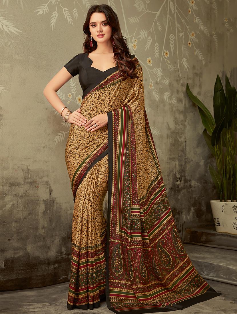 paisley printed saree with blouse - 16718245 - Zoom Image - 1
