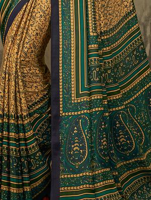 paisley printed saree with blouse - 16718247 - Standard Image - 2