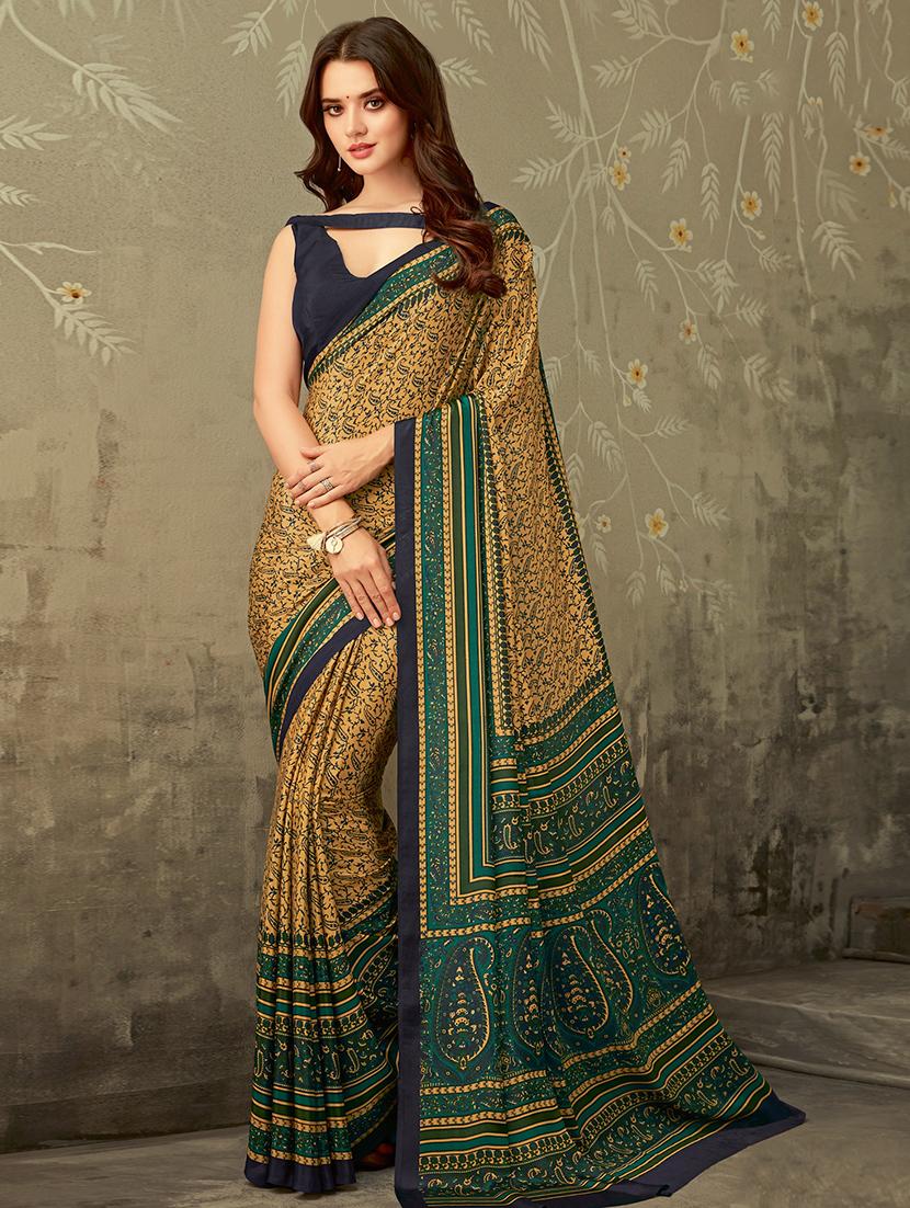 paisley printed saree with blouse - 16718247 - Zoom Image - 1