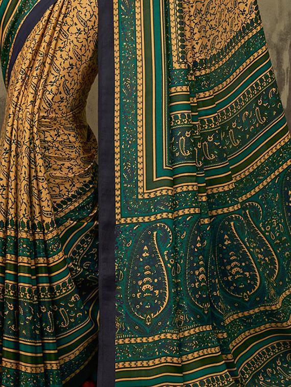 paisley printed saree with blouse - 16718247 - Zoom Image - 2