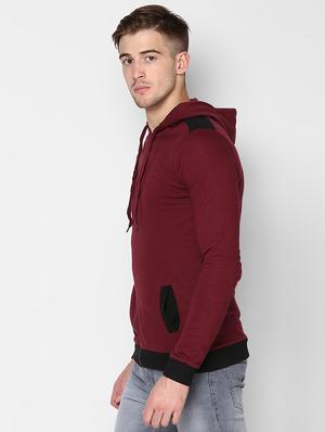 red color block hooded t-shirt - 16718262 - Standard Image - 2