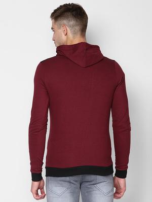 red color block hooded t-shirt - 16718262 - Standard Image - 3