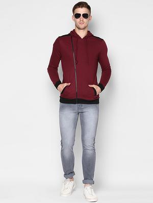 red color block hooded t-shirt - 16718262 - Standard Image - 4