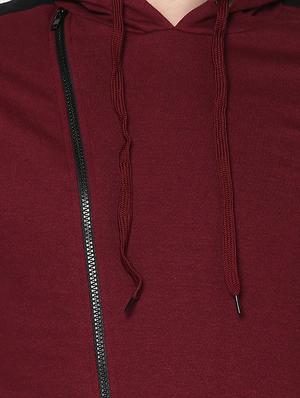red color block hooded t-shirt - 16718262 - Standard Image - 5