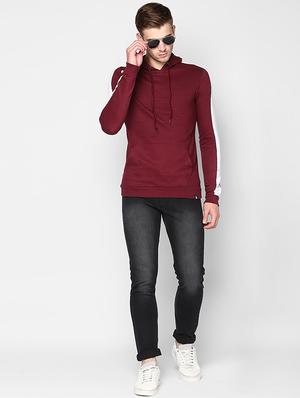 maroon taped hooded sweatshirt - 16718263 - Standard Image - 4