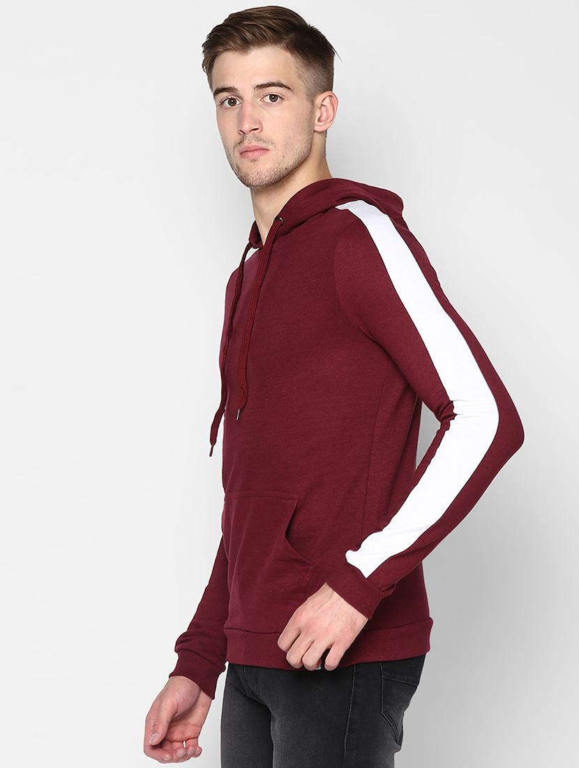 maroon taped hooded sweatshirt - 16718263 - Zoom Image - 2