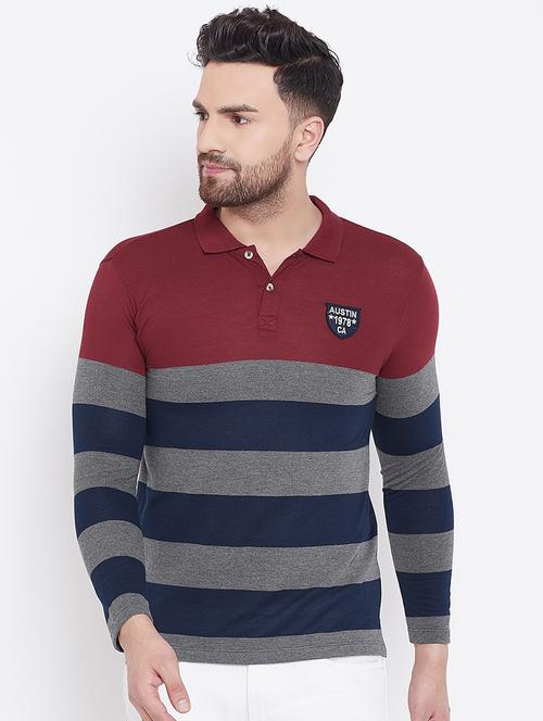 multi color striped polo t-shirt - 16718301 - Very Small Image - 1
