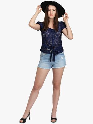 tie front laced shirt - 16718556 - Standard Image - 4