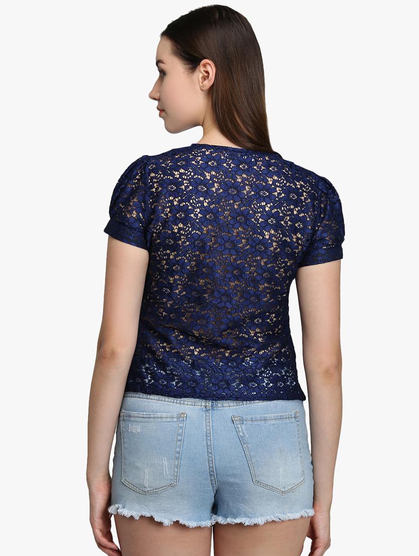tie front laced shirt - 16718556 - Zoom Image - 3