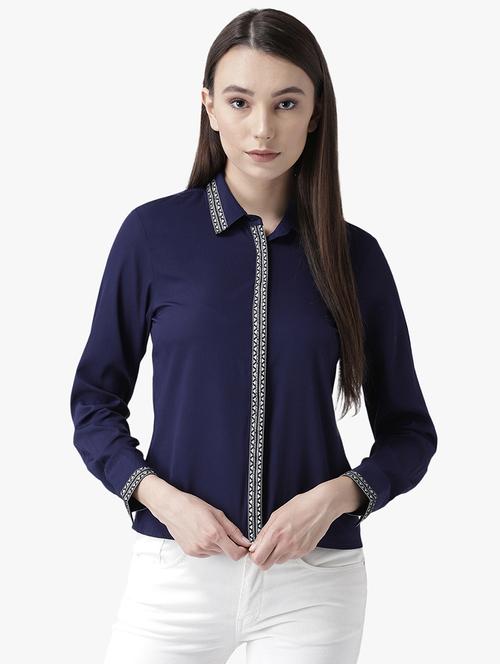 lace detail long sleeved shirt - 16718560 - Standard Image - 1
