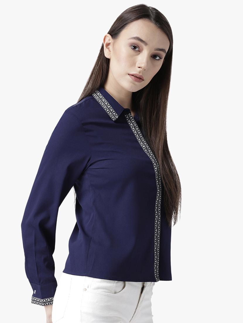 lace detail long sleeved shirt - 16718560 - Zoom Image - 2