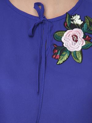 ruffle detail floral applique top - 16718561 - Standard Image - 5