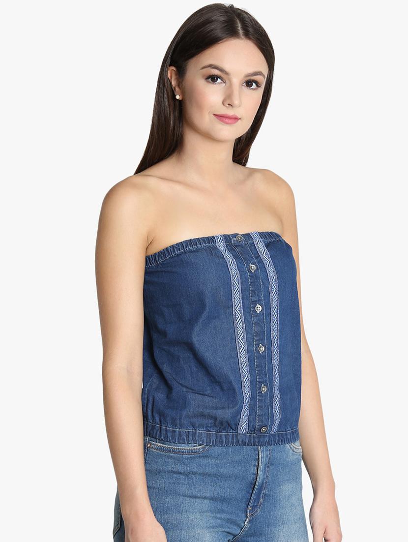 lace detail tube top - 16718562 - Zoom Image - 2