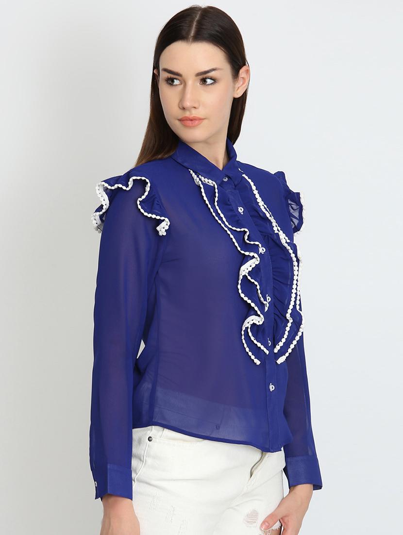 long sleeved lace detail shirt - 16718564 - Zoom Image - 2