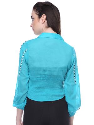 embroidered detail long sleeved shirt - 16718567 - Standard Image - 3