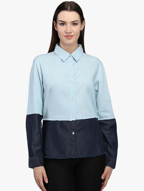 frayed detail long sleeved shirt - 16718574 - Standard Image - 1