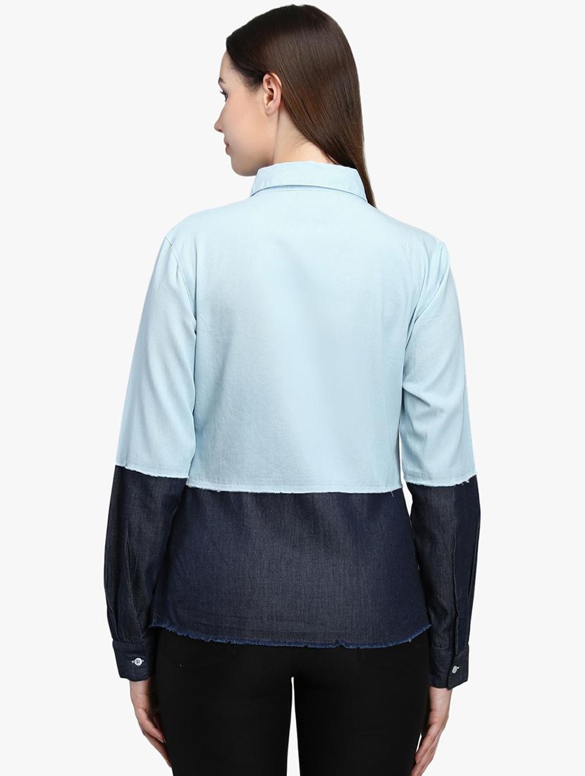 frayed detail long sleeved shirt - 16718574 - Zoom Image - 3