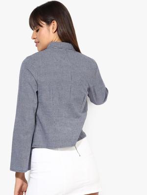 shirt collar checkered top - 16718575 - Standard Image - 3