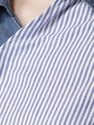 shirt collar tie back wrap top - 16718580 - Standard Image - 5