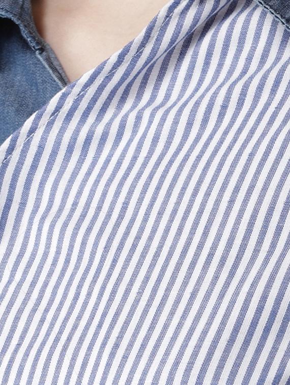 shirt collar tie back wrap top - 16718580 - Zoom Image - 5