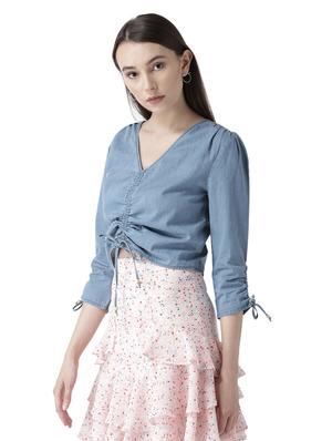 tie knot detail ruched top - 16718581 - Standard Image - 2