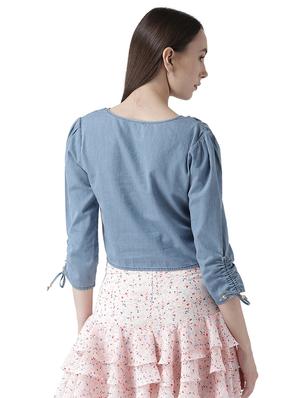 tie knot detail ruched top - 16718581 - Standard Image - 3
