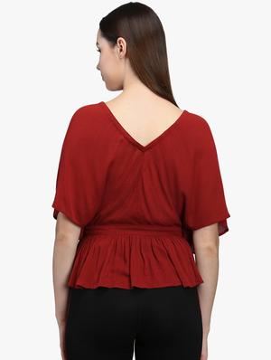 kimono sleeved peplum top - 16718582 - Standard Image - 3