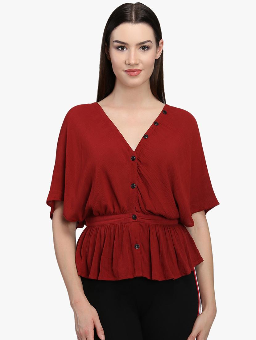 kimono sleeved peplum top - 16718582 - Zoom Image - 1