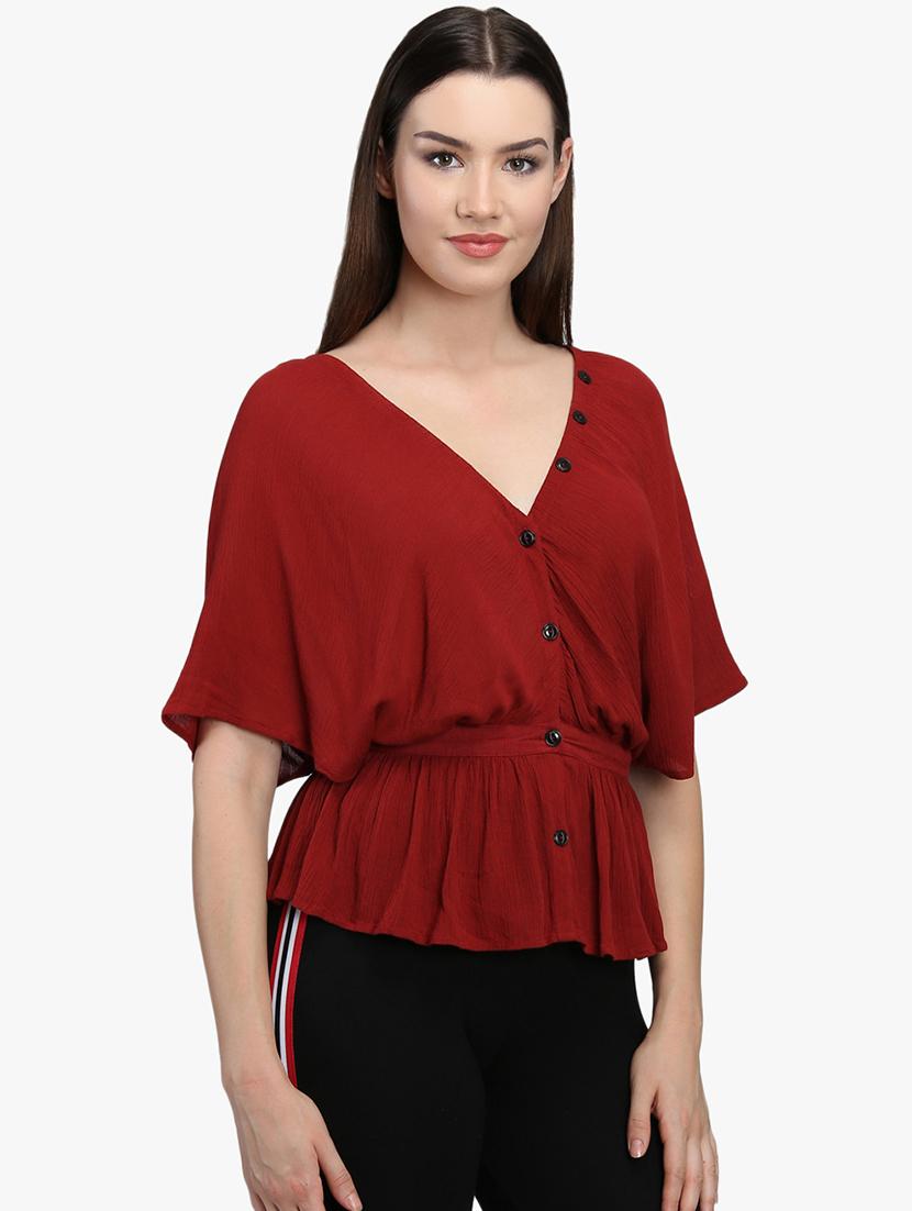 kimono sleeved peplum top - 16718582 - Zoom Image - 2