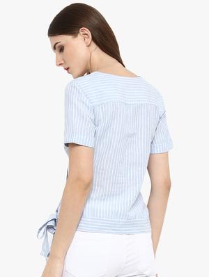 tie front striped shirt - 16718583 - Standard Image - 3