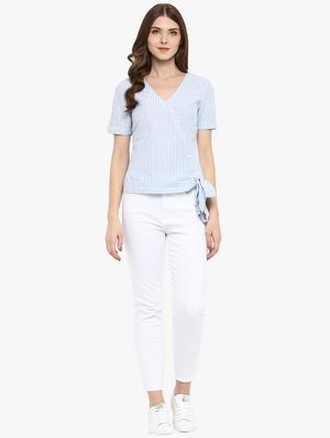 tie front striped shirt - 16718583 - Standard Image - 4