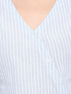 tie front striped shirt - 16718583 - Standard Image - 5