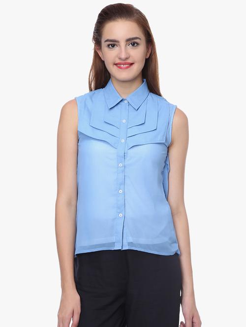 cowl back asymmetric shirt - 16718584 - Standard Image - 1