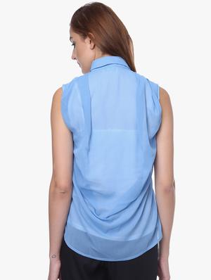 cowl back asymmetric shirt - 16718584 - Standard Image - 3