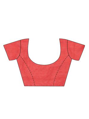 contrast handloom saree with blouse - 16718629 - Standard Image - 3