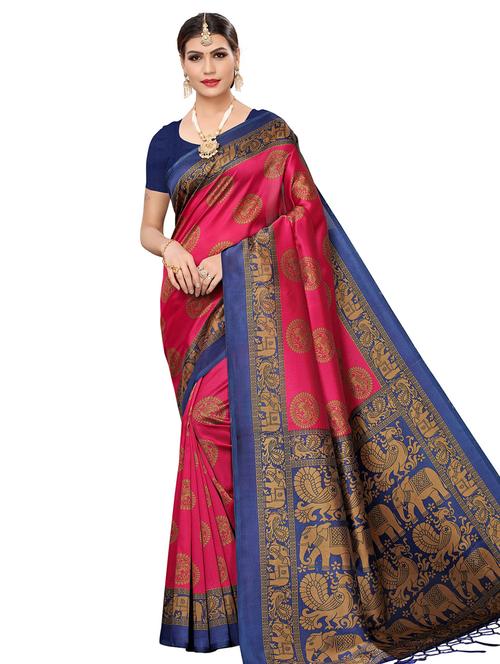 floral mysore silk saree with blouse - 16718647 - Standard Image - 1