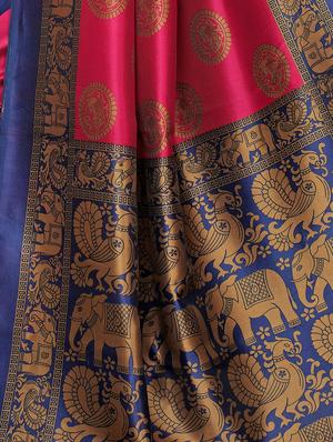 floral mysore silk saree with blouse - 16718647 - Standard Image - 4