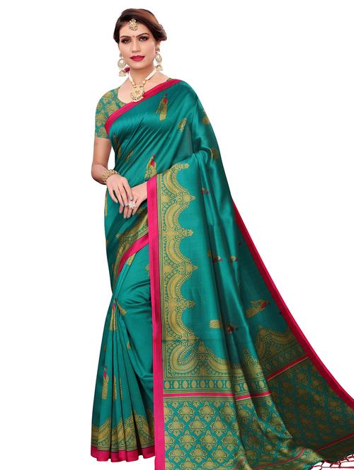 floral mysore silk saree with blouse - 16718651 - Standard Image - 1