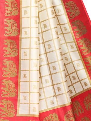 self-design mysore silk saree with blouse - 16718653 - Standard Image - 4