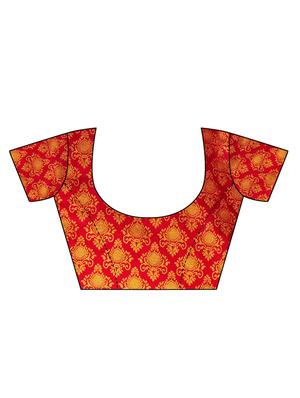 self-design mysore silk saree with blouse - 16718654 - Standard Image - 3