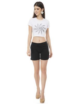 drawstring waist solid shorts - 16718675 - Standard Image - 4