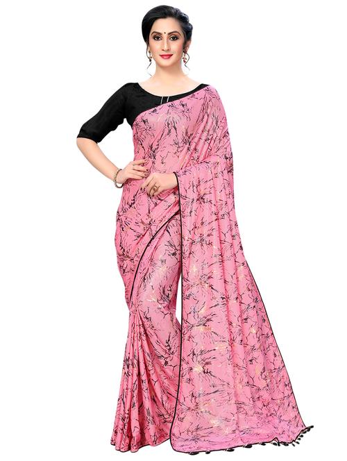 abstract printed saree with blouse - 16718699 - Very Small Image - 1