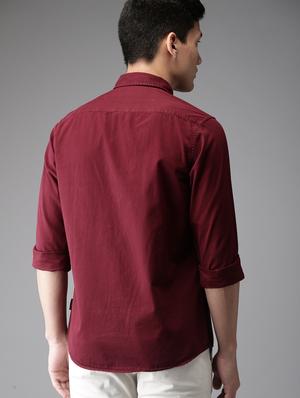 red solid casual shirt - 16718702 - Standard Image - 3