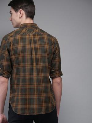 yellow checkered casual shirt - 16718713 - Standard Image - 3