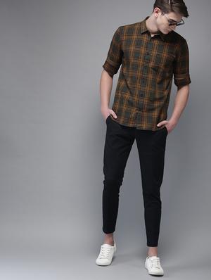 yellow checkered casual shirt - 16718713 - Standard Image - 4