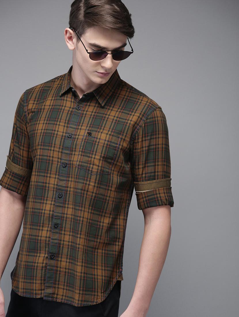 yellow checkered casual shirt - 16718713 - Zoom Image - 2